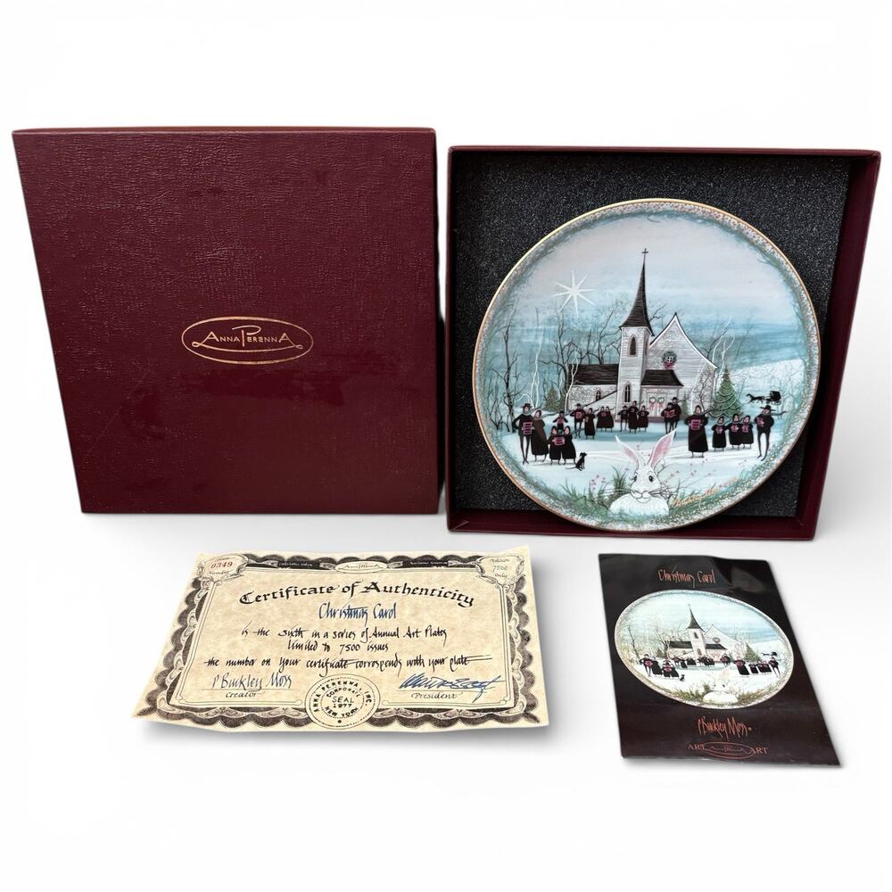Anna Perenna "Christmas Carol" P Buckley Moss Porcelain Plate Germany COA #349